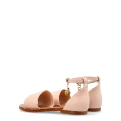 Lædersandaler med broderet logo