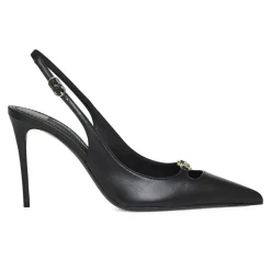 Leather Pump With Metal DG Logo