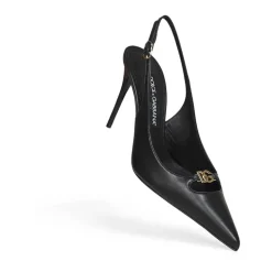 Leather Pump With Metal DG Logo