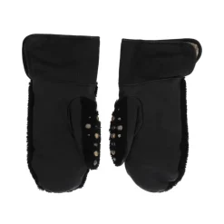 Leather Shearling Studded Gloves