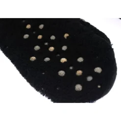 Leather Shearling Studded Gloves