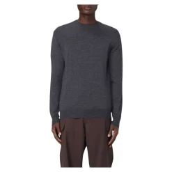 Let Merinouldssweater med Dobbelt Crew Neck Detalje