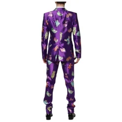 Lilla silke dyreprint 3-delt jakkesæt