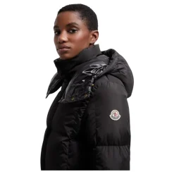 Litte Square-Quilted Hooded Long Down Jacket