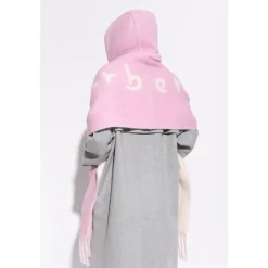 Logo Alpaca Wool Blend Hooded Scarf