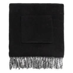 Logo Alpaca Wool Blend Hooded Scarf