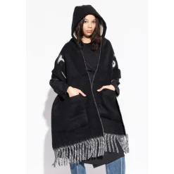 Logo Alpaca Wool Blend Hooded Scarf