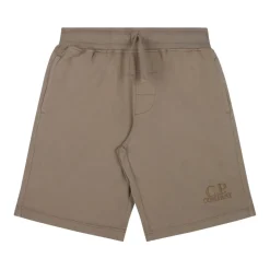 Logo Print Beige Shorts