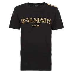 Logo print T-shirt med knapper