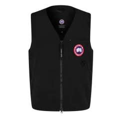 Logo Vest Sort Jakke Lynlås