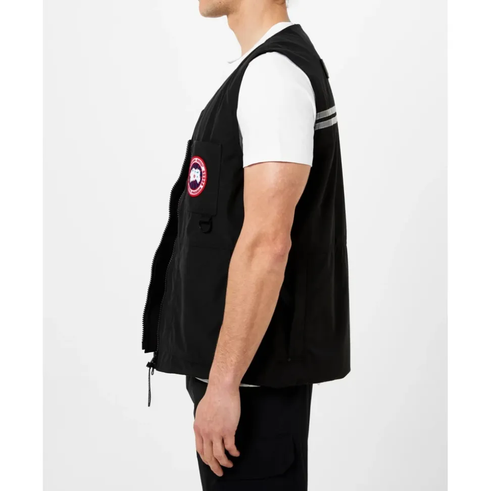 Logo Vest Sort Jakke Lynlås