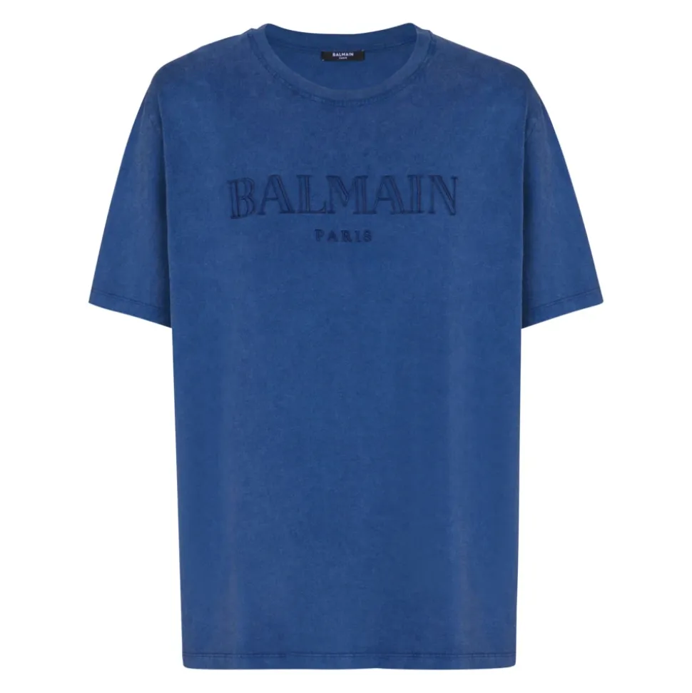 Løs T-shirt med vintage broderi