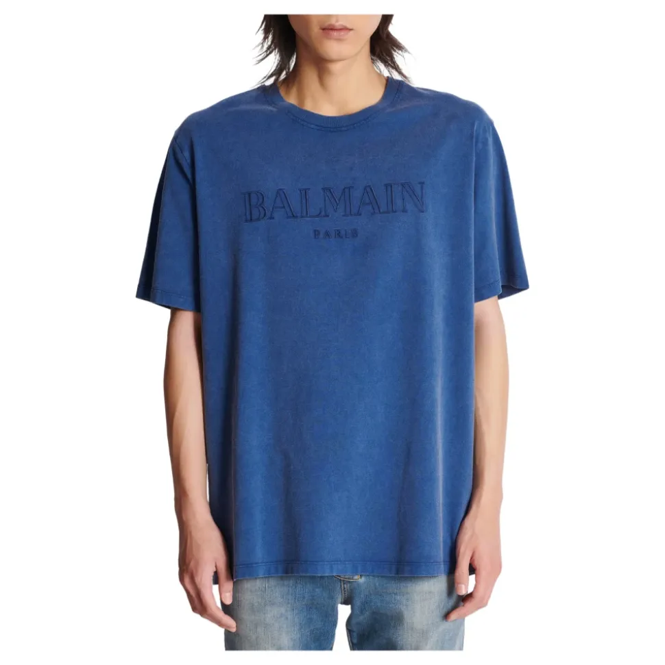 Løs T-shirt med vintage broderi