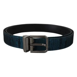 Luksus Jacquard Bælte - Blå, 2.5cm Bredde