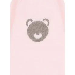 Lyserød uldromper med bjørneudsmykning