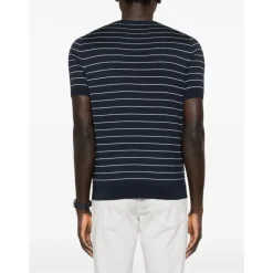 Maglia girocollo in maglia manica corta a righe