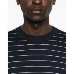 Maglia girocollo in maglia manica corta a righe