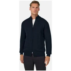 Merinould Ribstrikket Sweater med Fuld Lynlås