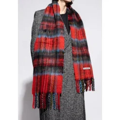 Mohair Check Scarf