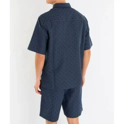 Monogram Skinnende Skjorte Blå