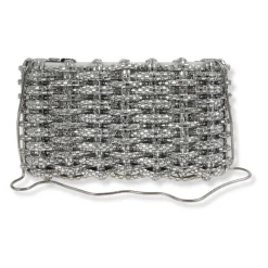 Morgan Woven Rhinestone Clutch