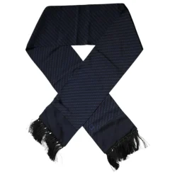 Mørkeblåt Halstørklæde med Frynser