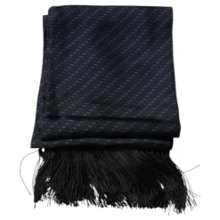 Mørkeblåt Halstørklæde med Frynser