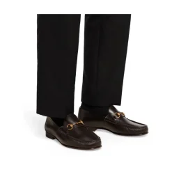 Mørkebrune Læder Horsebit Loafers