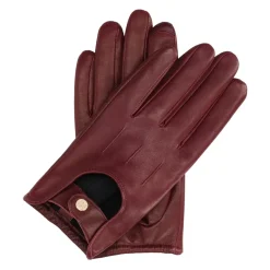 Mørkerøde læderhandsker med touch screen-funktion