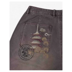 Multi Logos Print Balloon Fit Vaskede Vævede Bukser