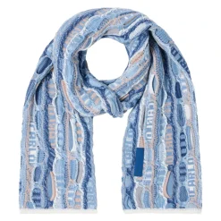 Multifarvet Strikket Tørklæde til Koldt Vejr