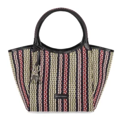 Multifarvet Vævet Indkøbstaske med EA Logo