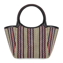 Multifarvet Vævet Indkøbstaske med EA Logo