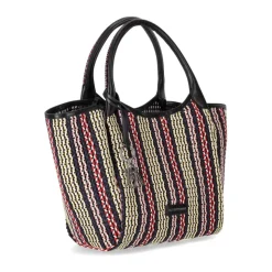 Multifarvet Vævet Indkøbstaske med EA Logo