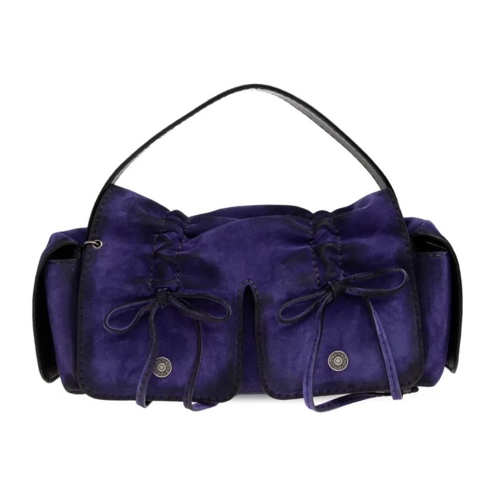 Multipocket Suede Shoulder Bag