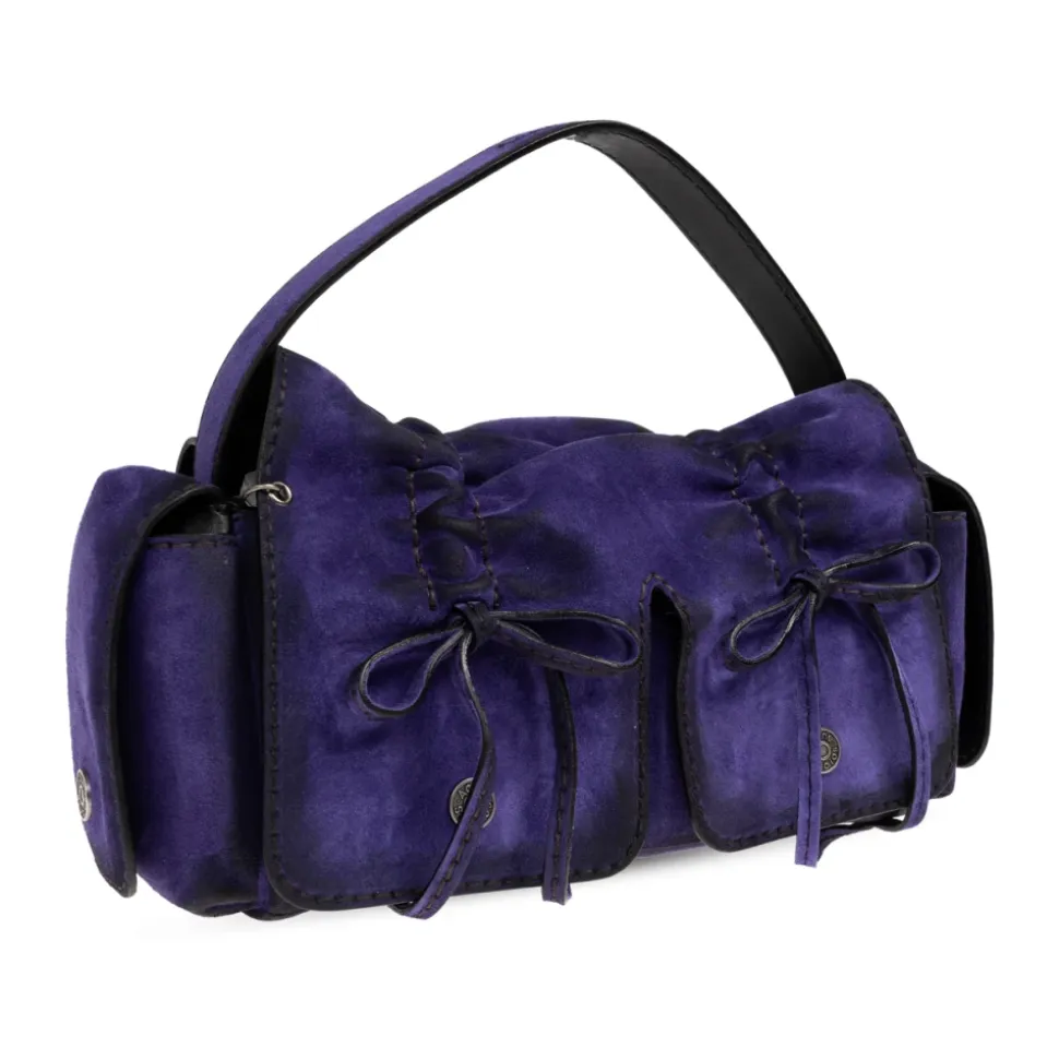 Multipocket Suede Shoulder Bag