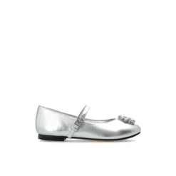 Nappa Læder Ballerinasko med Broche