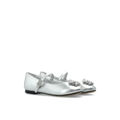 Nappa Læder Ballerinasko med Broche