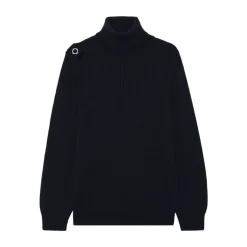 Navy Roll Neck Strik Sweater
