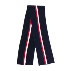 Navy Tørklæde med Farverigt Mønster