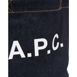 Navyblå bomuldslæder tote taske