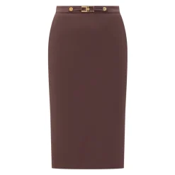 Nederdel i crepe stof med juvel-logo