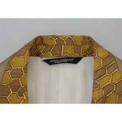 Off White Gold Stribet Tuxedo Slim Fit Suit