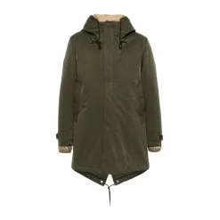 Olivengrøn Polstret Frakke