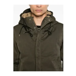 Olivengrøn Polstret Frakke