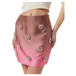 Ombre Mini Nederdel med Juveludsmykning