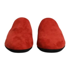 Orange Velvet Slides Lædersål