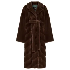 Oversized Faux Fur Coat - Brun
