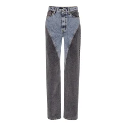 Patchwork Straight-Leg Jeans