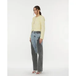 Patchwork Straight-Leg Jeans